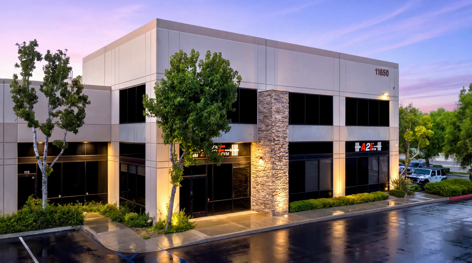 Exterior of A2F Public Gym at 11650 Mission Park Drive
